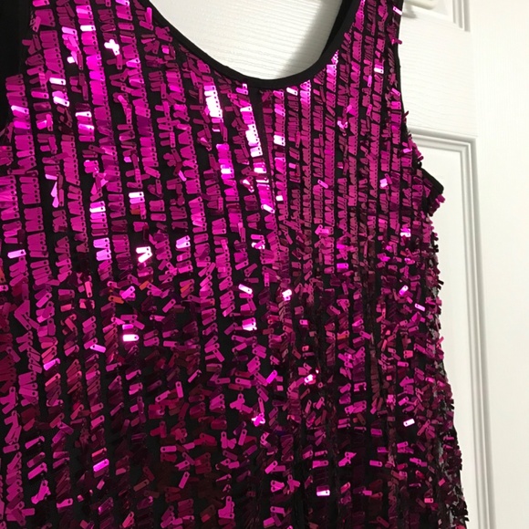 NWT Vintage Jolie SEARS Sequin Mini Shift Dress Size 10 Magenta Formal Party - Picture 4 of 7